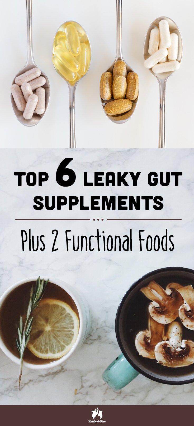 Top 6 leaky gut supplements to take for reducing intestinal inflammation, strengthening the gut lining, regaining your overall health.