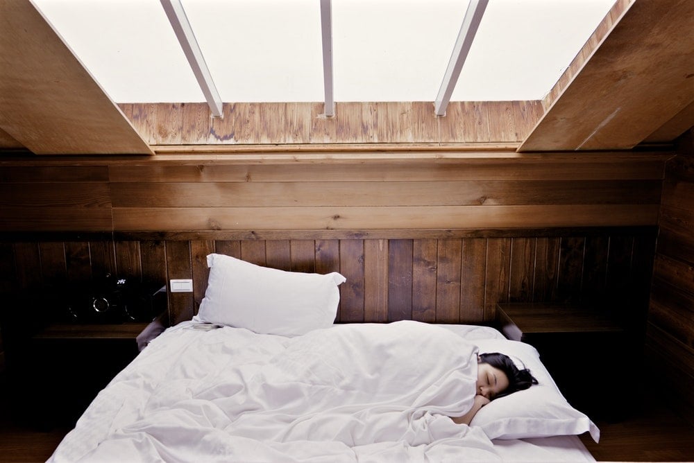 woman sleeping in a bed