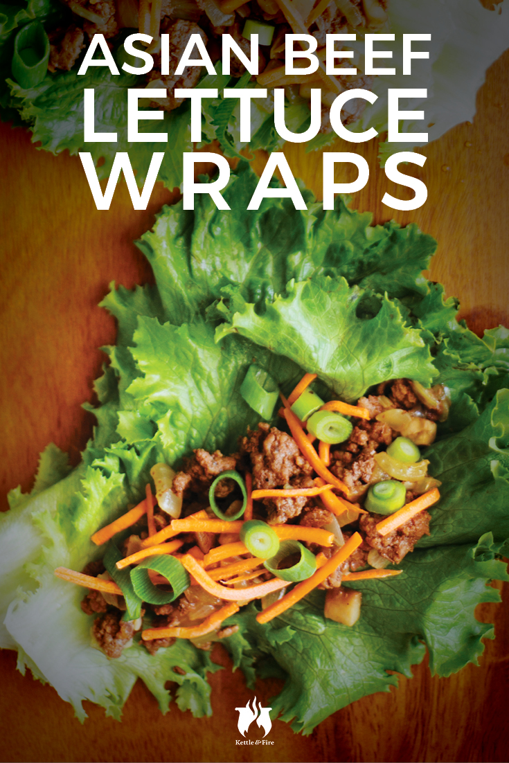 titled image (and shown): Asian Beef Lettuce Wraps (made with Kettle & Fire beef bone broth)