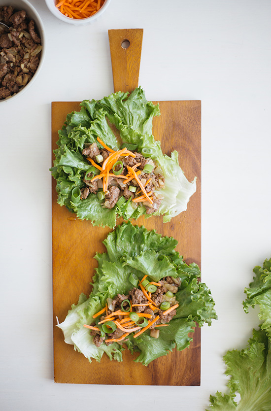 Refreshing lettuce wraps with a savory filling packed with flavor and nutrients from simmering in Kettle & Fire beef bone broth! It only takes 30 minutes.