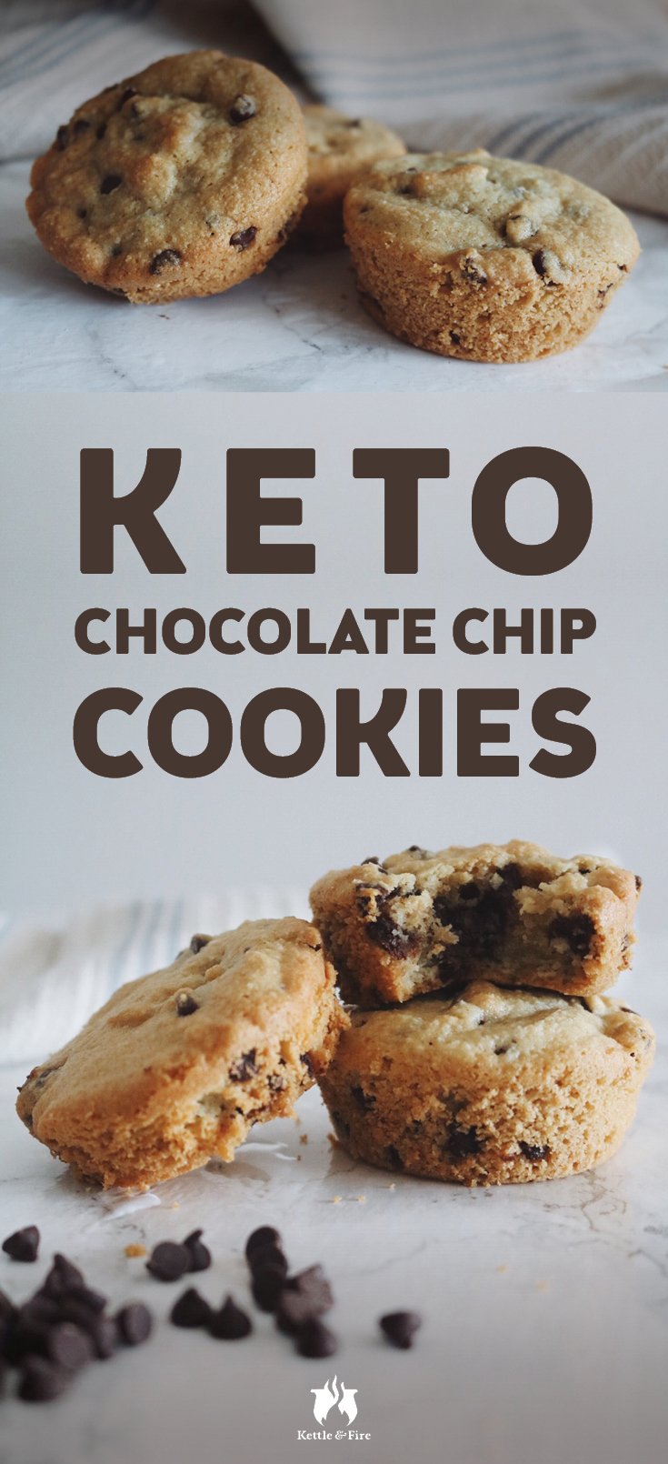 These keto chocolate chip cookies baked in a muffin tray are everything you’d want in a cookie: moist, fluffy, and melt-in-your-mouth good!