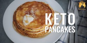 With a crepe-like batter and surprisingly fluffy texture, these keto pancakes are a breakfast recipe that keto dieters & non-keto dieters alike will enjoy.