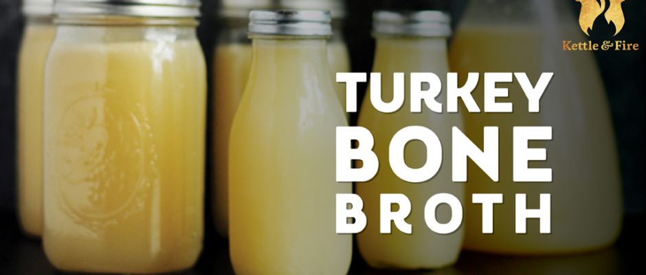 titled image (and shown) Turkey bone broth recipe