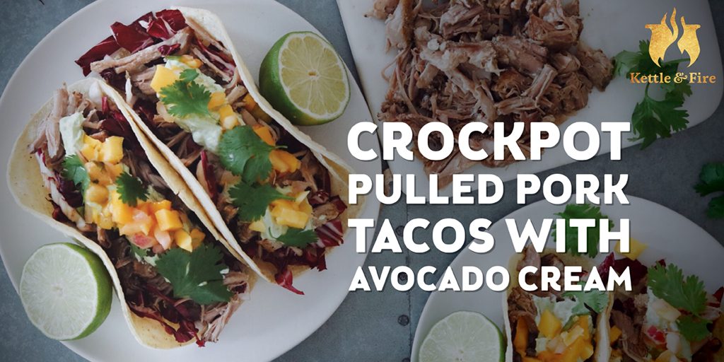 Crockput Pulled Pork Tacos With Avocado Cream Crockput Pulled Pork Tacos With Avocado Cream