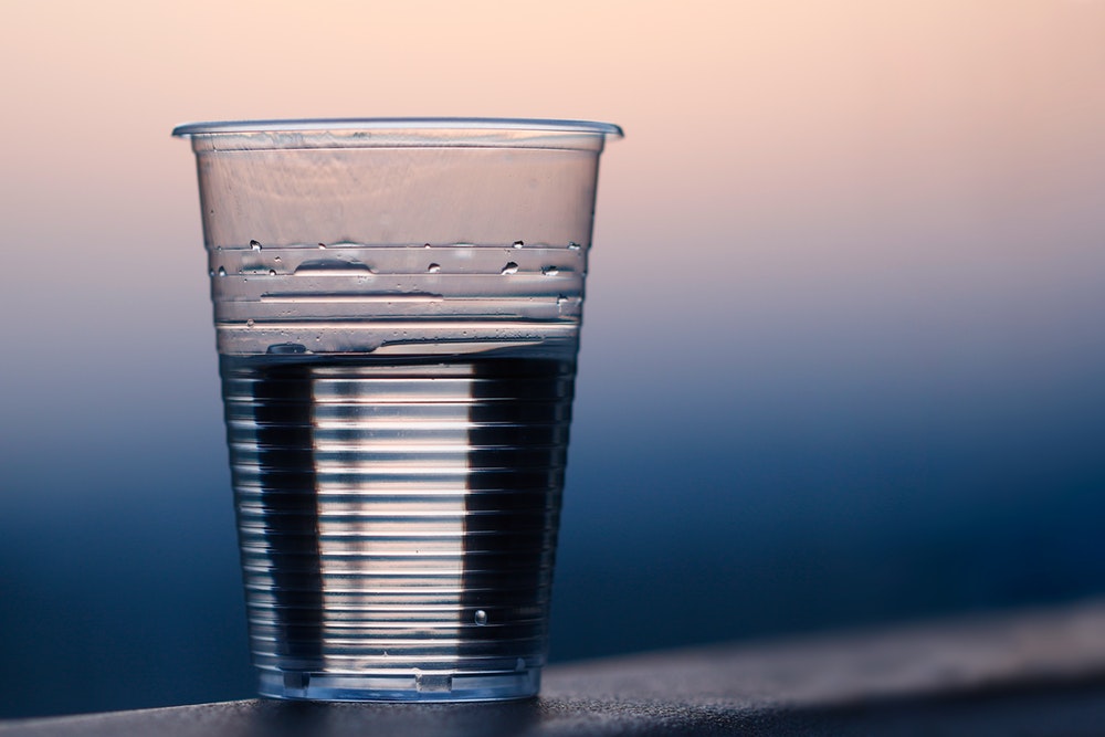 A glass of water