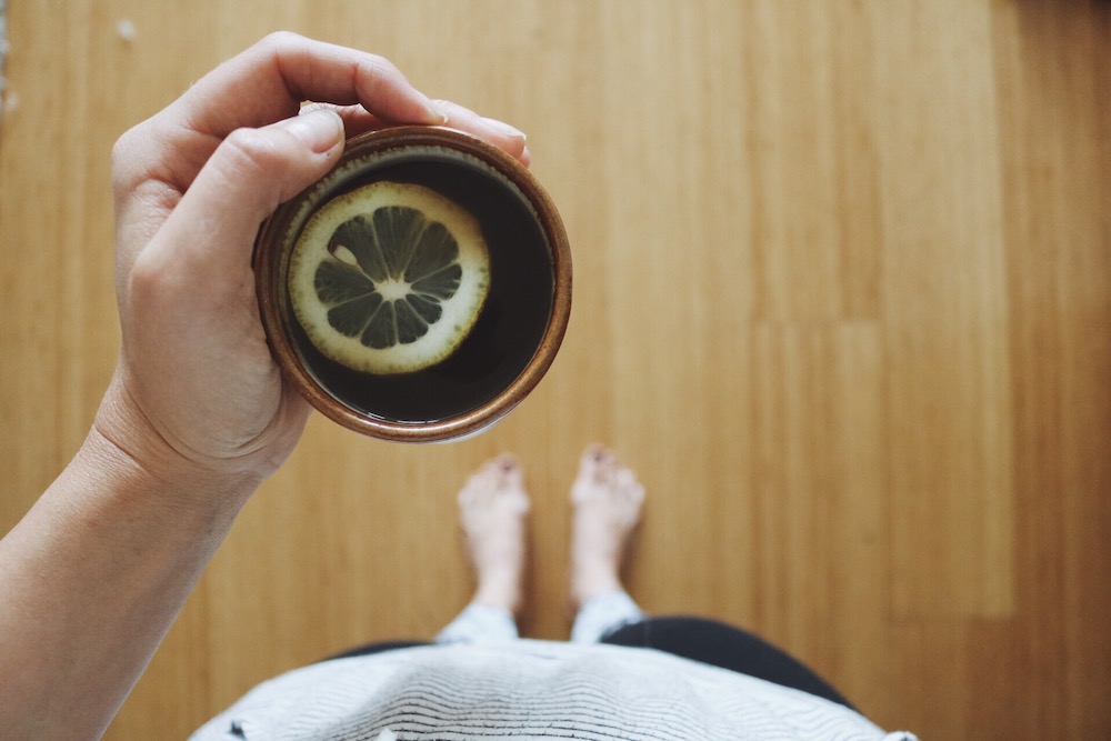 Bone broth with lemon 