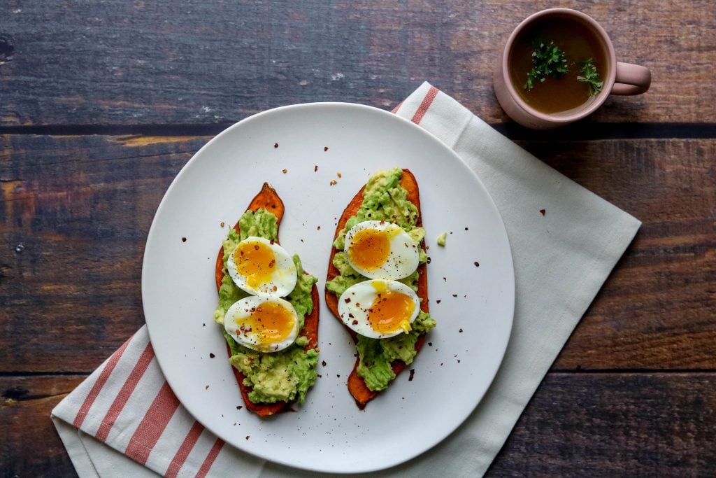  This is one of the most satisfying comfort food breakfasts you’ll ever have — especially if you’re an egg and avocado toast fan. Rather than using traditional whole grain bread, this recipe calls for oven-roasted sweet potatoes, which makes this sweet potato toast recipe Whole30 Plan approved and paleo friendly.