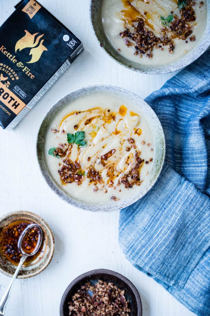 Cauliflower Soup with Bacon and Chili Oil
