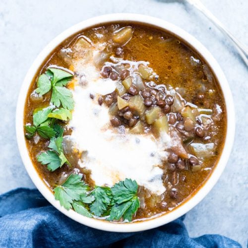 Lentil Soup with Mushroom Chicken Bone Broth