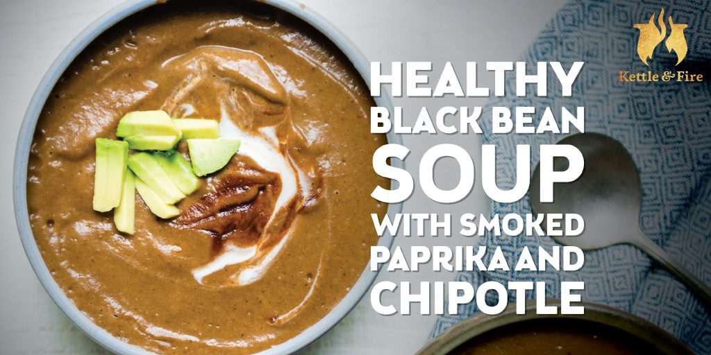 Healthy black bean soup with smoked paprika and chipotle cover Healthy Black Bean Soup