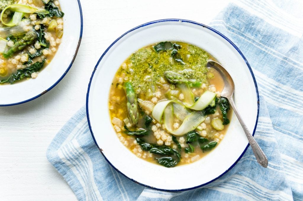 bowls of Healthy Minestrone Soup