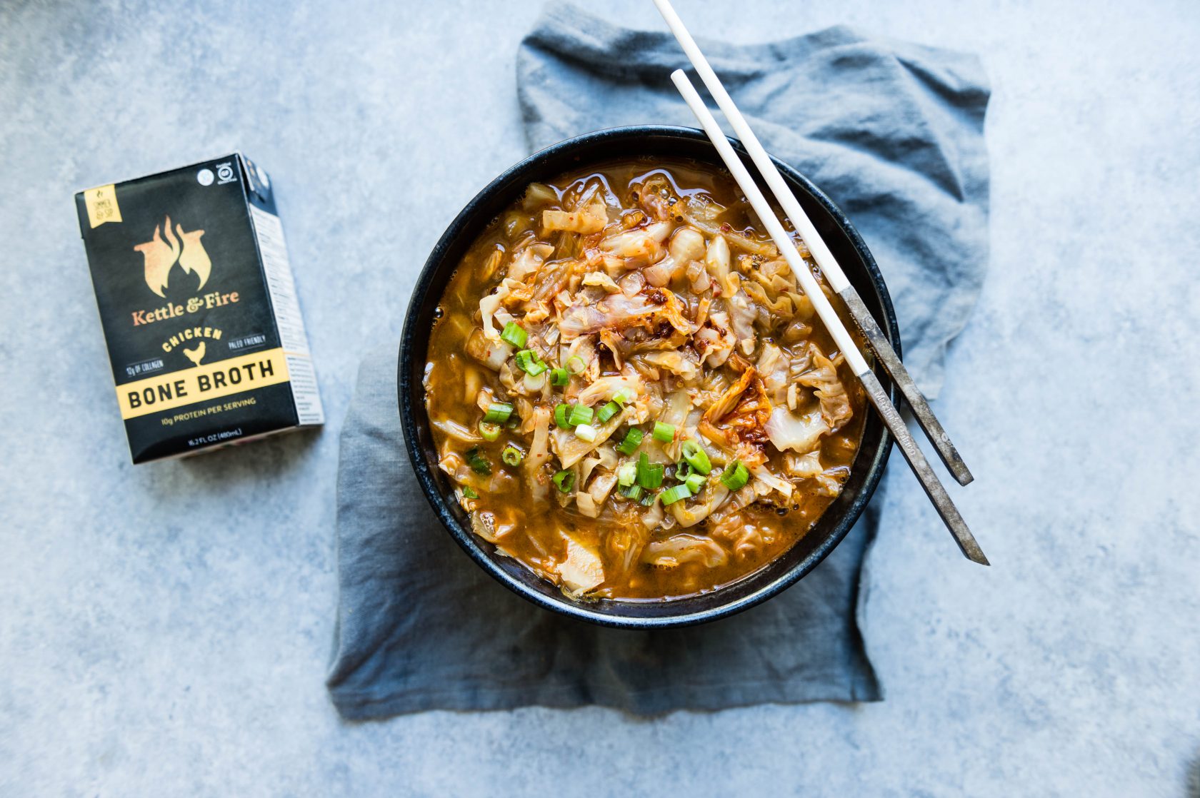 Wholesome Cabbage Soup with Spicy Kimchi