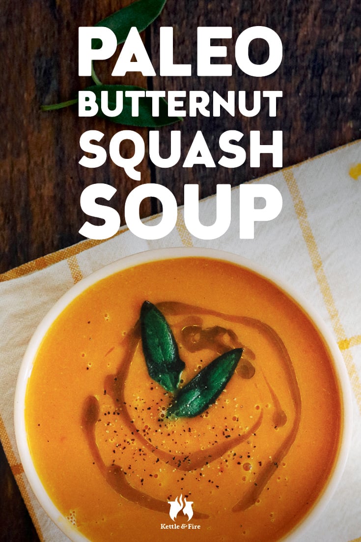 This paleo butternut squash soup is a rich, creamy comfort food that’s often loaded with milk or heavy cream and butter. Our version of this tasty treat uses full-fat coconut milk and ghee instead, giving you the same rich experience without the lactose that tends to bother those with gut issues.