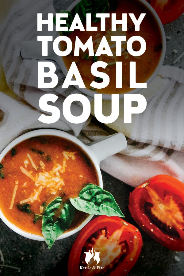 Nothing says home like a warm bowl of creamy tomato soup topped with cheddar cheese on a cold winter day. This healthy tomato basil soup recipe harkens back to those days while also satisfying your adult taste buds and offering fresher, healthier ingredients.