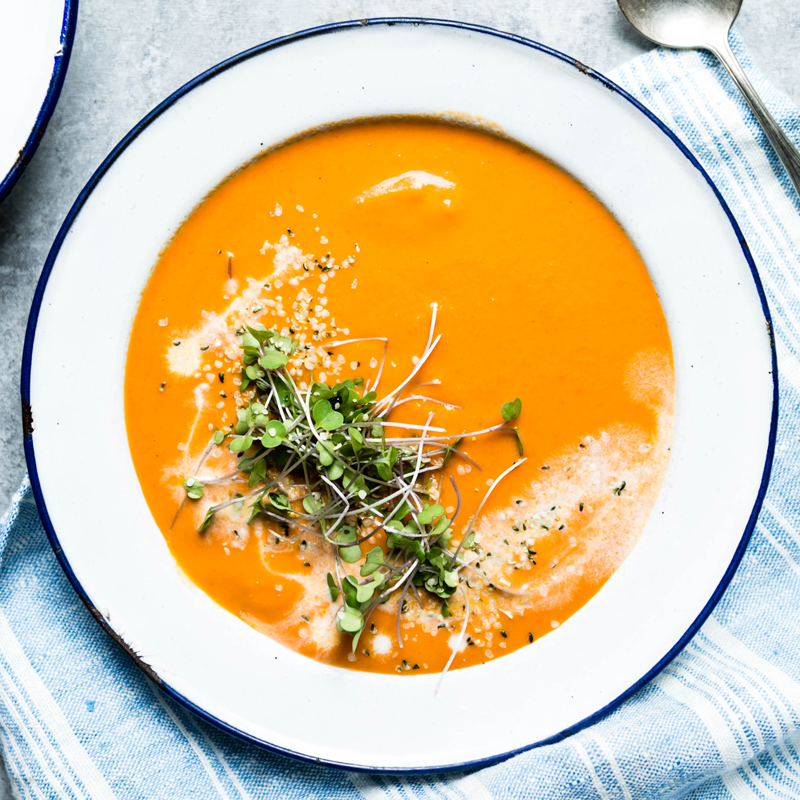 Creamy Tomato Soup with Coconut and Curry