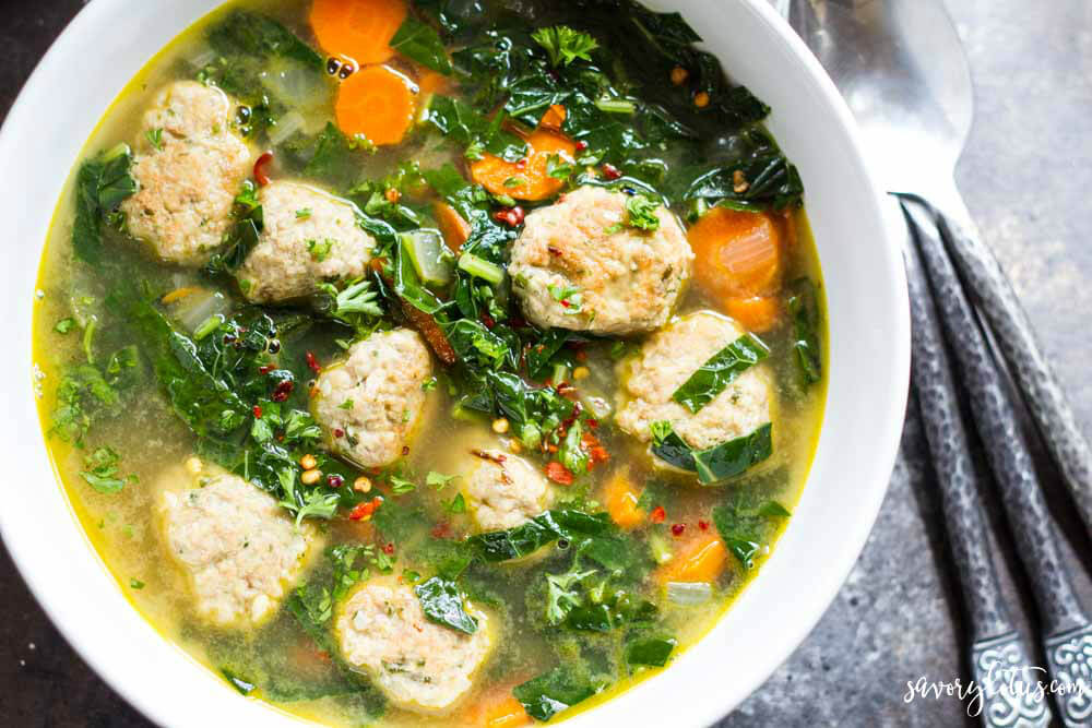 14 Recipes With Chicken Broth You’d Never Think to Make - turkey meatball kale