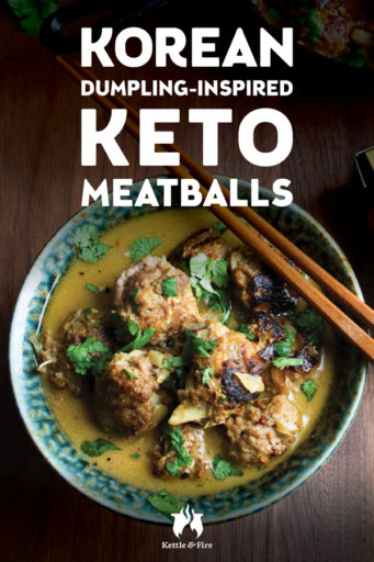 Korean Dumpling Inspired Keto Meatballs pin
