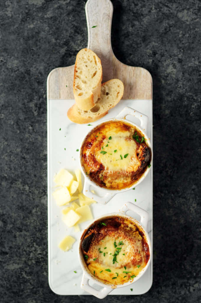 Treat yourself to a gourmet experience with this slow-cooker french onion soup. Requires only ten minutes of hands-on time and fewer than ten ingredients.