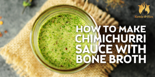 Learn how to make chimichurri sauce in 10 minutes or less. This green chimichurri is made with bone broth and avocado for a surprising twist on a classic.