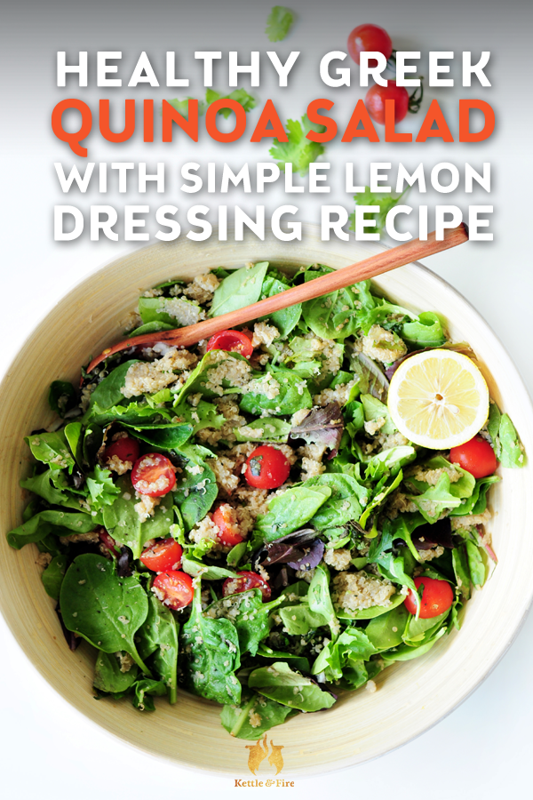 Learn the trick to making quinoa flavorful and addictive with this Greek quinoa salad recipe. Six basic ingredients, ready in 25 minutes, healthy and delicious.