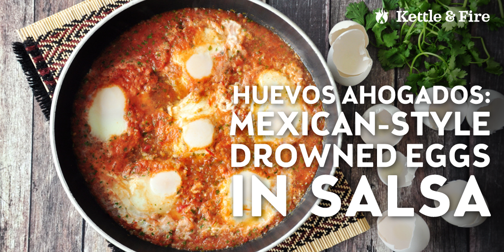 Soft poached eggs cooked in an addictive tomato salsa, huevos ahogados is the perfect, simple Mexican-style brunch. Only 7 ingredients and 5 minutes to prep.