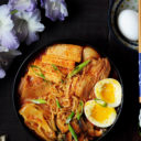This one-pot kimchi ramen features a bone broth base and spicy pickled cabbage. It’s filling, flavorful, hearty, and requires only 30 minutes from start to end.