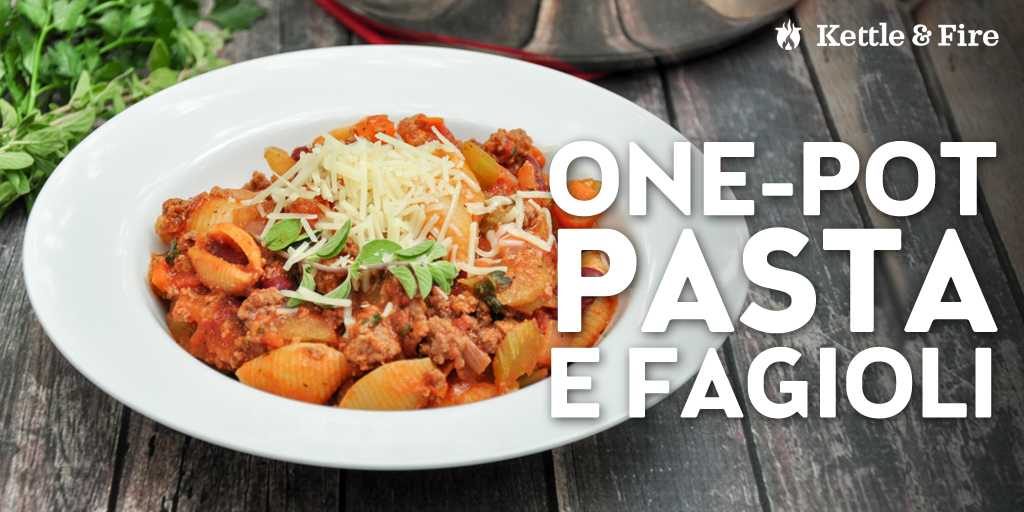 One-Pot Pasta e Fagioli This one-pot traditional Italian pasta e fagioli recipe is hearty, wholesome, and filling. Easy to customize for dietary preferences. Only 10 minutes of prep.