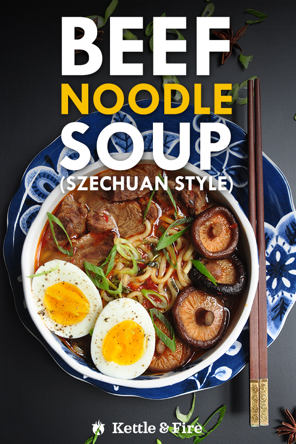 Make restaurant quality beef noodle soup in under an hour. Tender stewed beef, a bone broth base, authentic Asian spices, veggies, and your choice of noodles. 