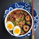 Make restaurant quality beef noodle soup in under an hour. Tender stewed beef, a bone broth base, authentic Asian spices, veggies, and your choice of noodles.