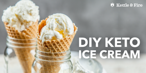 DIY Keto Ice cream two cones vanilla ice cream