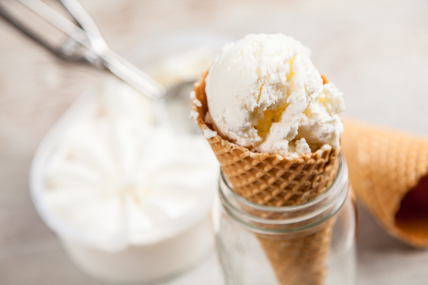 ice cream cone home made vanilla