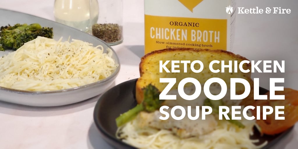 Keto Chicken Zoodle Soup Recipe [low carb]